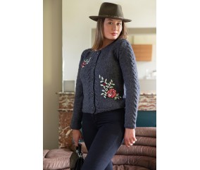 Cardigan col rond femme - Patron tricot Bergère de France