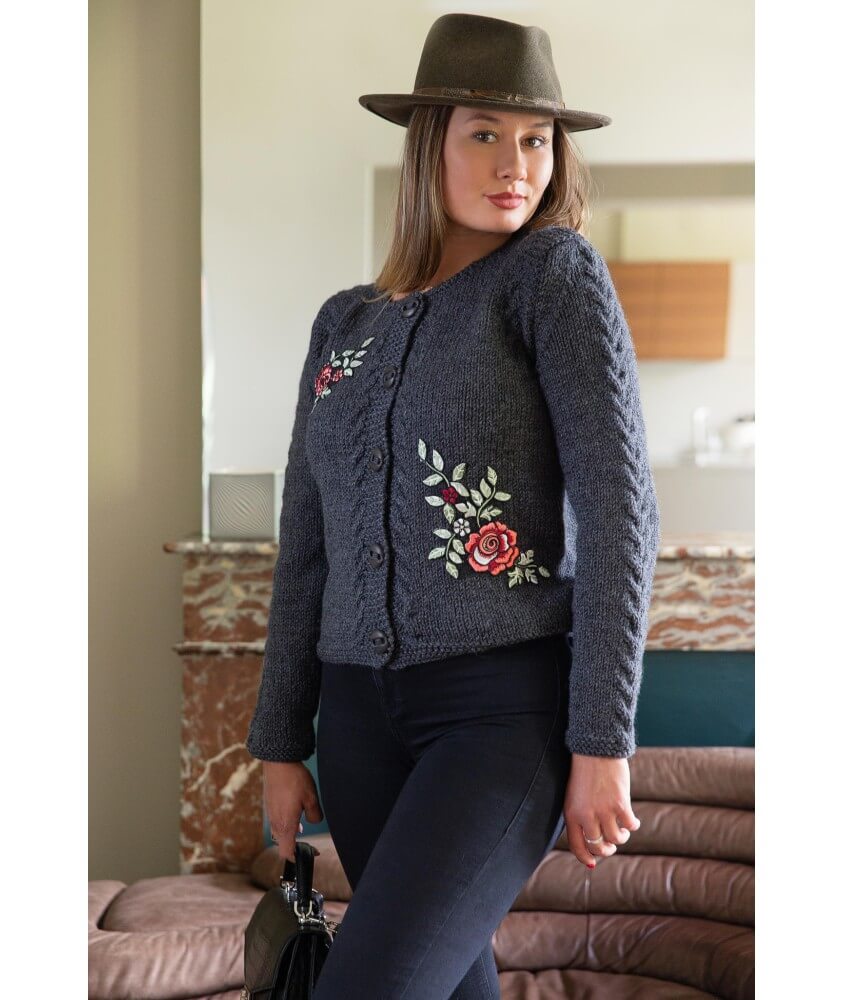 Cardigan col rond femme - Patron tricot Bergère de France