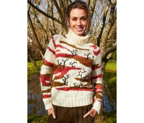 Pull jacquard col roulé femme - Patron tricot Bergère de France
