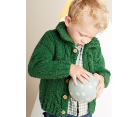 E-MODELE ENFANT - GILET À TORSADES COL MONTANT - BERGÈRE DE FRANCE