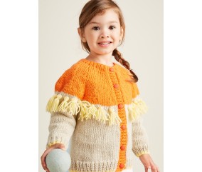 E-MODELE ENFANT - GILET EMPIÈCEMENT ET FRANGES - BERGÈRE DE FRANCE