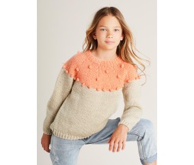 E-MODELE ENFANT - PULL EMPIÈCEMENT ET NOPES - BERGÈRE DE FRANCE