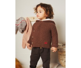 E-MODELE BÉBÉ - BLOUSON DOUBLE À CAPUCHE - BERGÈRE DE FRANCE