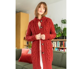 E-MODELE FEMME - VESTE LONGUE À TORSADES MANCHES MARTEAU - BERGÈRE DE FRANCE