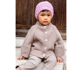 E-MODELE ENFANT - VESTE RAGLAN BANDES ASTRAKAN SOLÈNE - BERGÈRE DE FRANCE