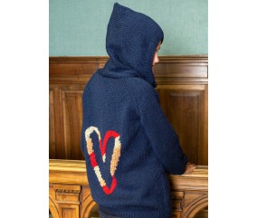 E-MODELE FEMME - VESTE MOTIF CŒUR À CAPUCHE SANDRA - BERGÈRE DE FRANCE