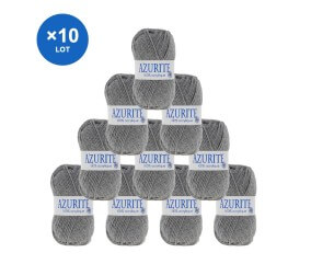 Lot de 10 pelotes Azurite 3074 Gris fonce - Distrifil