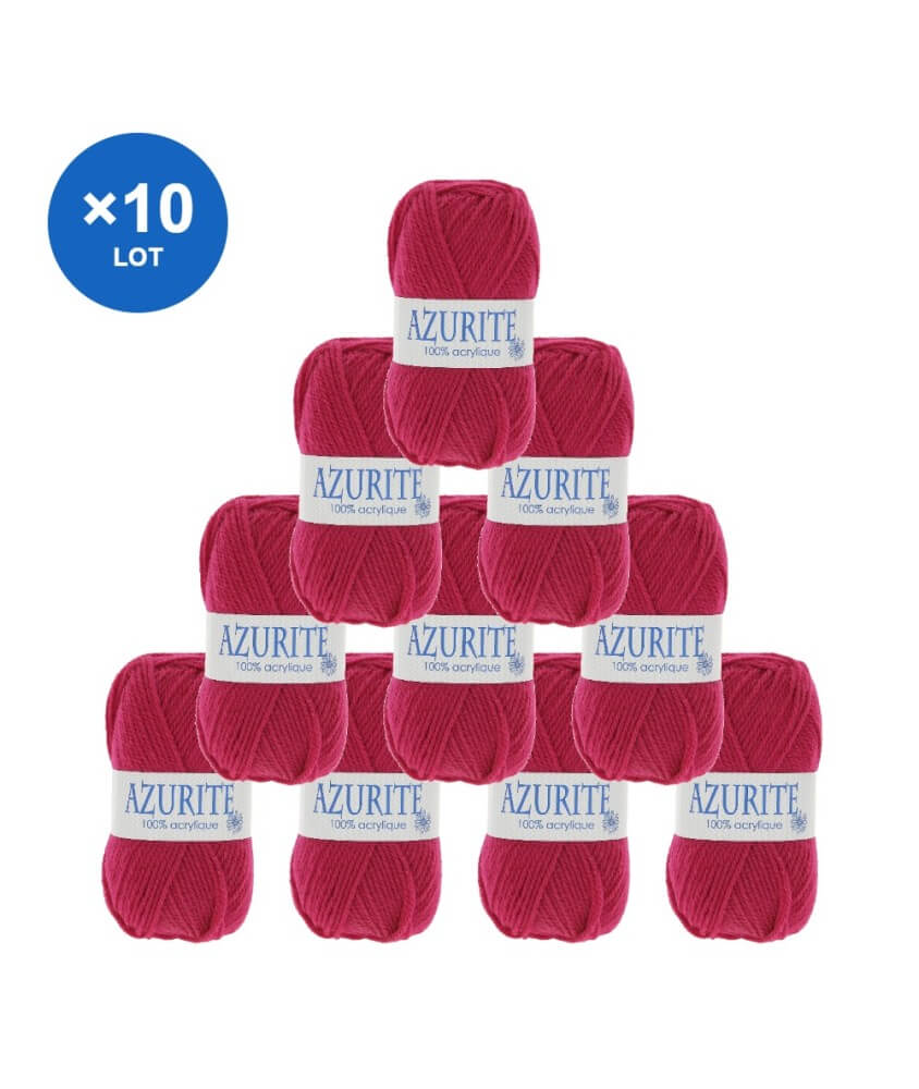 Lot de 10 pelotes Azurite 3019 Fuchsia - Distrifil