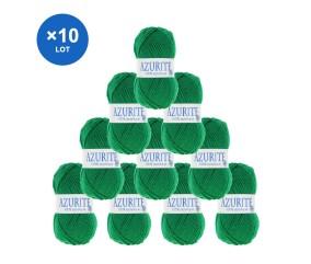Lot de 10 pelotes Azurite 0338 Vert herbe - Distrifil