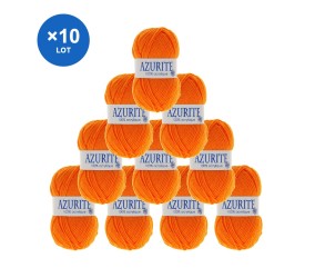 Lot de 10 pelotes Azurite 0007 Orange - Distrifil