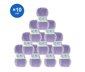 Lot de 10 pelotes Azurite 0706 Lilas - Distrifil