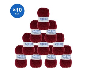 Lot de 10 pelotes Azurite 3025 Bordeaux - Distrifil