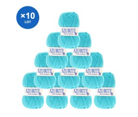 Lot de 10 pelotes Azurite 2635 Bleu turquoise - Distrifil