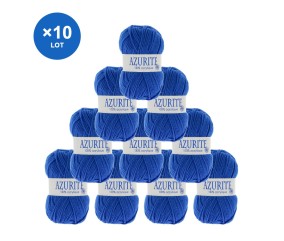 Lot de 10 pelotes Azurite 1338 Bleu electrique - Distrifil