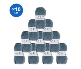 Lot de 10 pelotes Azurite 9702 Bleu charron - Distrifil