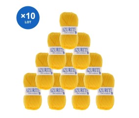 Lot de 10 pelotes Azurite 3006 Jaune tournesol - Distrifil