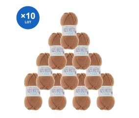 Lot de 10 pelotes Azurite 3358 Cannelle - Distrifil