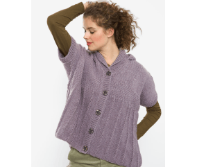 E-MODELE FEMME - LARGE GILET À CAPUCHE BÉRENGÈRE - BERGÈRE DE FRANCE