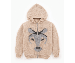 E-MODELE FEMME - GILET JACQUARD À CAPUCHE - BERGÈRE DE FRANCE