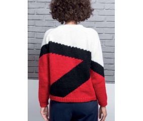 E-MODELE FEMME - PULL COL ROND COLORBLOCK - BERGÈRE DE FRANCE
