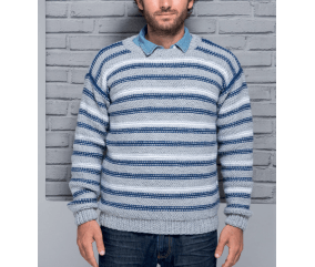 E-MODELE HOMME - PULL RAYÉ COL ROND HOMME - BERGÈRE DE FRANCE
