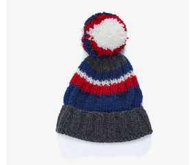 E-MODELE MIXTE - BONNET POMPON TRICOLORE - BERGÈRE DE FRANCE