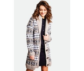 E-MODELE FEMME - VESTE JACQUARD COL CHÂLE - BERGÈRE DE FRANCE