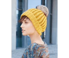 E-MODELE MIXTE - BONNET GROSSES CÔTES À POMPON FOURRURE - BERGÈRE DE FRANCE