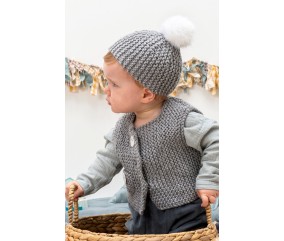 E-MODELE BÉBÉ - BONNET POMPON BÉBÉ AU POINT MOUSSE - BERGÈRE DE FRANCE