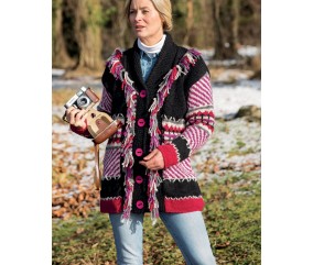 E-MODELE FEMME - VESTE JACQUARD COL CHÂLE - BERGÈRE DE FRANCE
