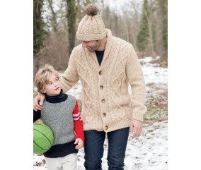 E-MODELE FEMME - VESTE À TORSADES COL CHÂLE - BERGÈRE DE FRANCE