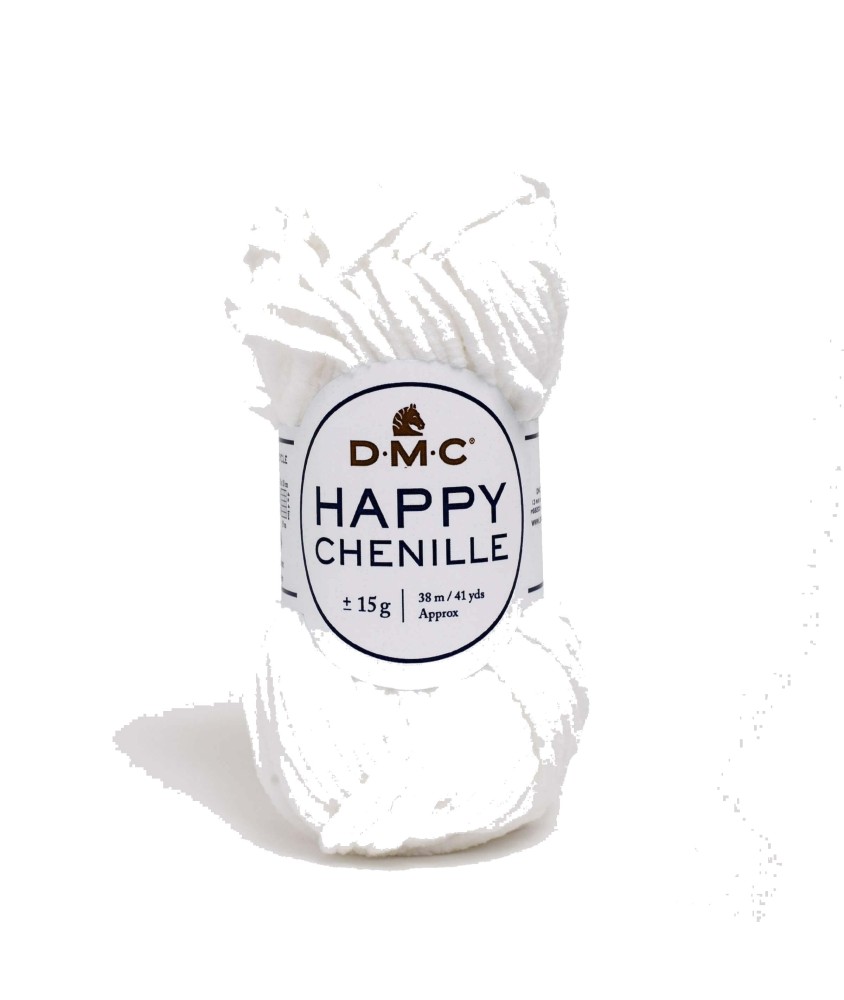 Fil spécial Amigurumi HAPPY CHENILLE 15 gr - Dmc - 20 Blanc