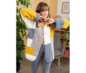 E-MODELE FEMME - VESTE OVERSIZE PATCHWORK - BERGÈRE DE FRANCE