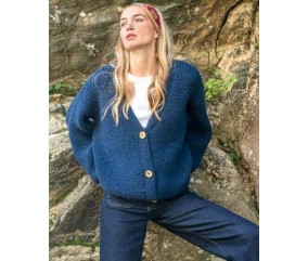 E-MODELE FEMME - GILET COL V CÔTES PERLÉES DOROTHÉE - BERGÈRE DE FRANCE