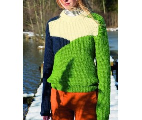 E-MODELE FEMME - PULL CÔTES PERLÉES MANCHES MARTEAU - BERGÈRE DE FRANCE