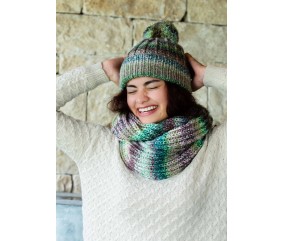 E-MODELE - BONNET ET SNOOD EN CÔTES ANGLAISES - GRÜNDL