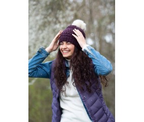 E-MODELE - BONNET À POMPON FOURRURE POLLY - GRÜNDL
