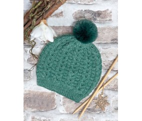 E-MODELE - BONNET À POMPON ET TORSADES LISA PREMIUM JEANS - GRÜNDL