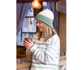 E-MODELE - BONNET EN DEMI-CÔTES ANGLAISES MERINO MIO - GRÜNDL