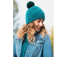 E-MODELE - BONNET EN DEMI-CÔTES ANGLAISES À POMPON FOURRURE FUNNY - GRÜNDL