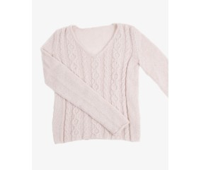 E-MODELE FEMME - PULL MOHAIR À TORSADES COL V - BERGÈRE DE FRANCE