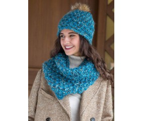 E-MODELE - BONNET ET SNOOD ALASKA PRINT - GRÜNDL