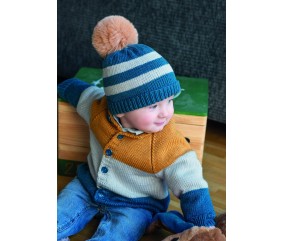 E-MODELE - BONNET BÉBÉ À POMPON FOURRURE BABY COTTON - GRÜNDL