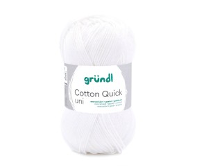 Fil à tricoter COTTON QUICK UNI - Gründl - PPSC - certifié Oeko-Tex - 01 Blanc