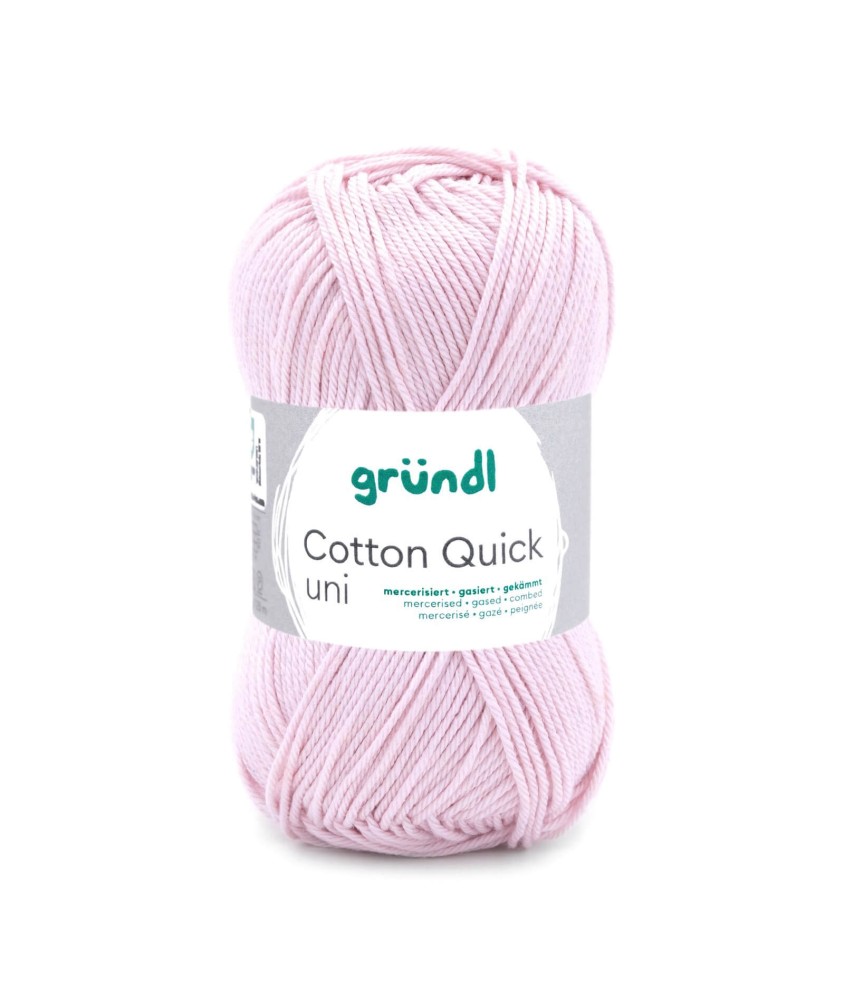 Fil à tricoter COTTON QUICK UNI - Gründl - PPSC - certifié Oeko-Tex - 106 Rose