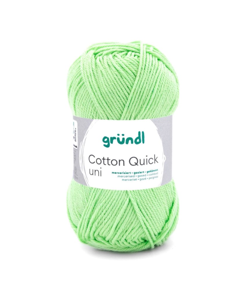 Fil à tricoter COTTON QUICK UNI - Gründl - PPSC - certifié Oeko-Tex - 103 Vert