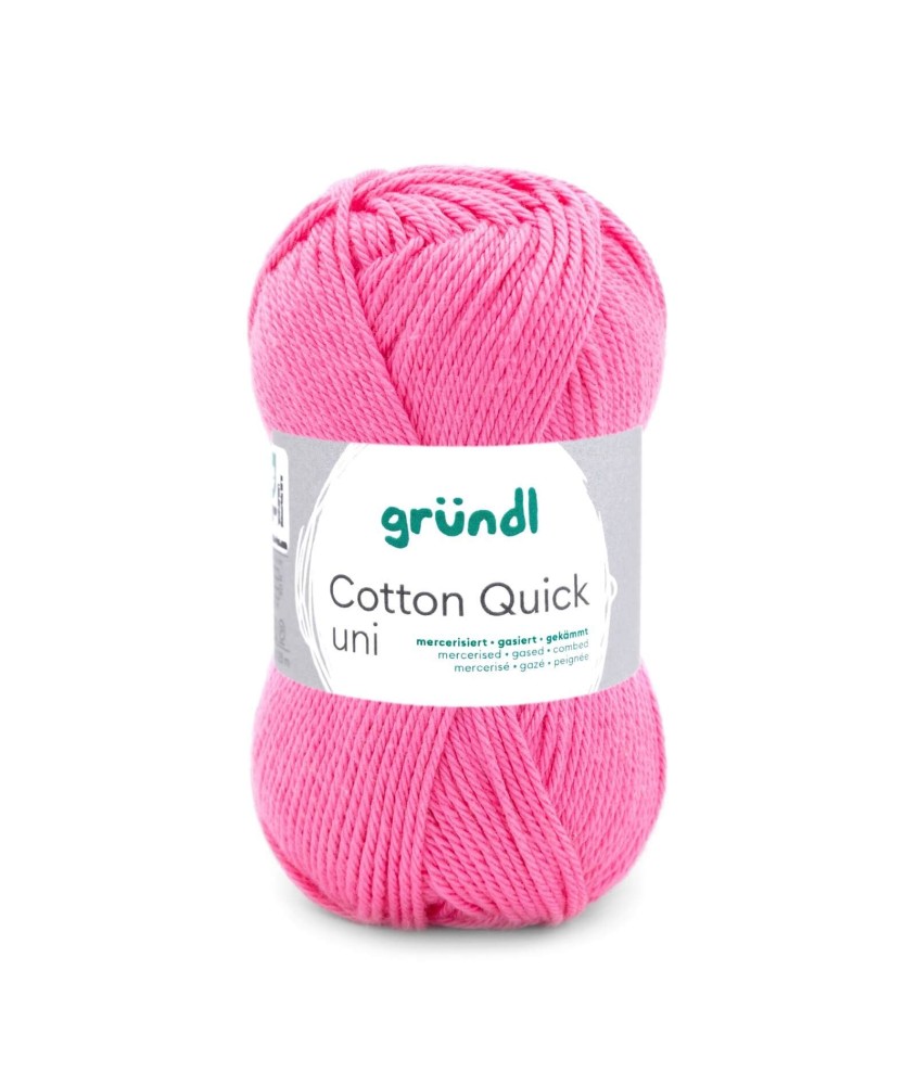 Fil à tricoter COTTON QUICK UNI - Gründl - PPSC - certifié Oeko-Tex - 107 Rose