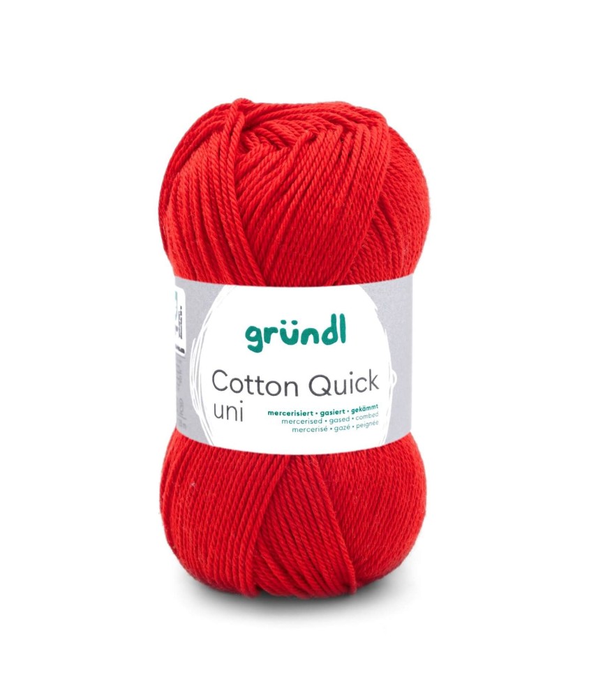 Fil à tricoter COTTON QUICK UNI - Gründl - PPSC - certifié Oeko-Tex - 120 Rouge