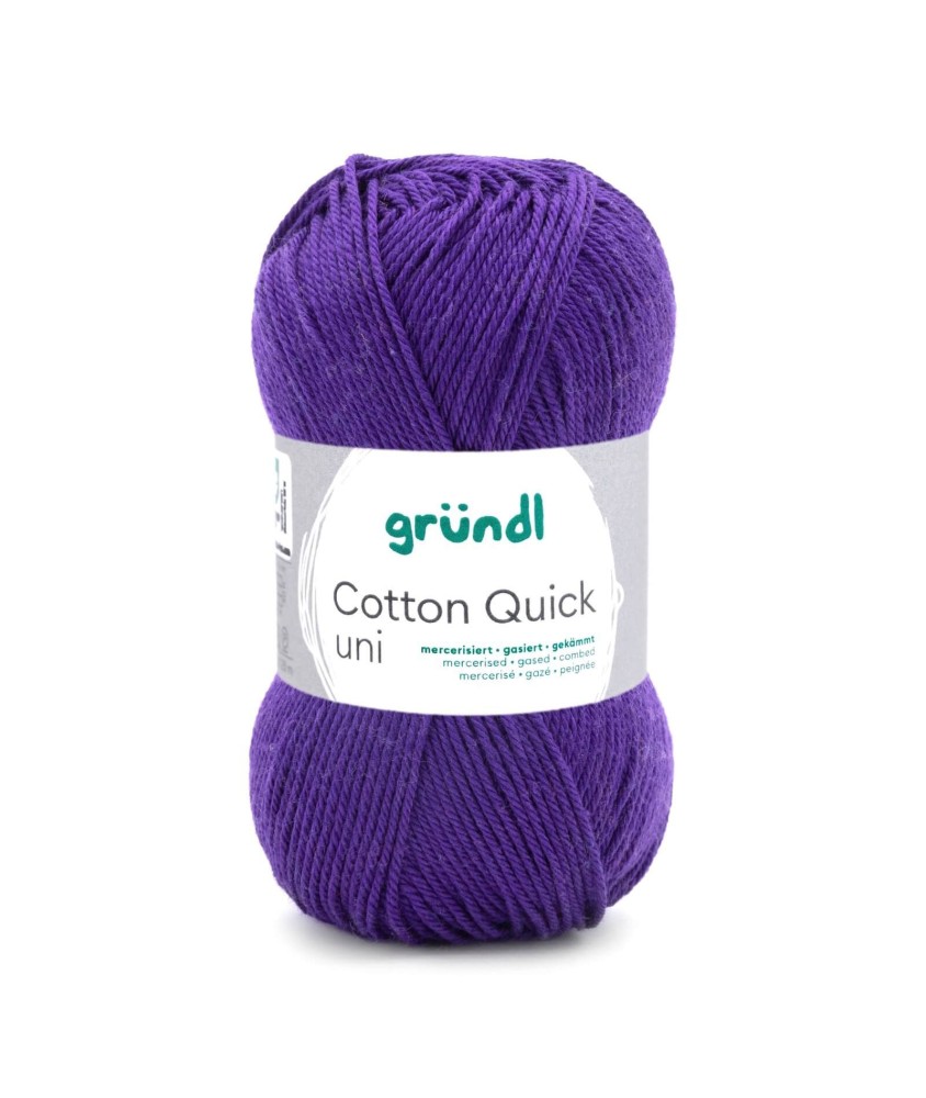 Fil à tricoter COTTON QUICK UNI - Gründl - PPSC - certifié Oeko-Tex - 109 Violet