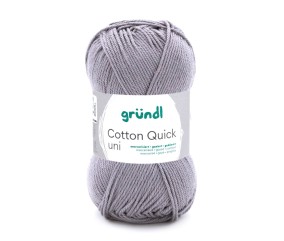 Fil à tricoter COTTON QUICK UNI - Gründl - PPSC - certifié Oeko-Tex - 070 Gris
